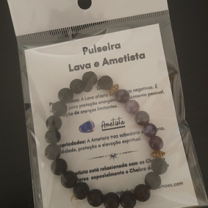 Pulseira Lava e Ametista